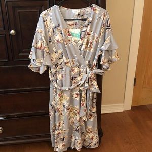 Wrap dress with flowers NWT